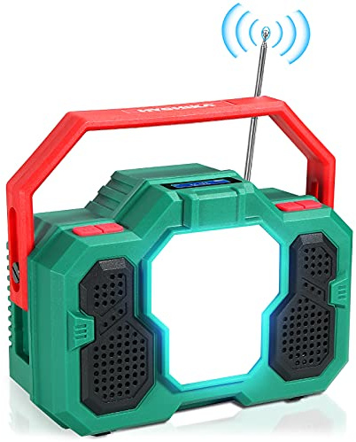 LED Work Light, HYCHIKA Multi-function LED Rechargable Light 15W, 8000mAh Power Bank, FM Radio, Bluetooth Speaker for Outdoor，Camping,Hiking