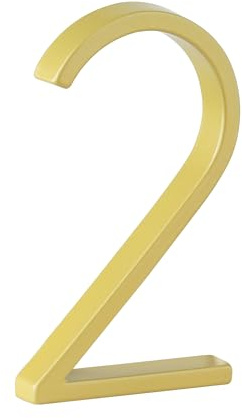 HASWARE Floating House Number Sign: 5 inch Modern Door Signage - Striking for Street Home Address Numerals (2, Golden)