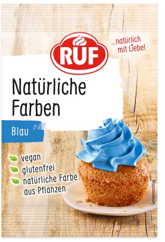 RUF Natürliche Farben Blau, natürliche Lebensmittelfarbe aus Spirulinaextrakt & Agavendicksaft, zum Färben von Teig & Cremes, glutenfrei & vegan, 1x8g