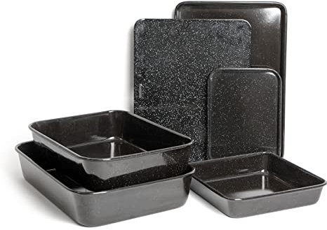 MasterClass 6 Piece Vitreous Enamel Bundle of Roasting Pans and Baking Trays