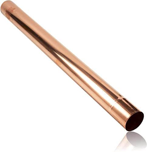 Sanitärshop Baustoffe & Sanitär Kupfer Regenablaufrohr 60mm 0,6 mm Stärke in 1 Meter Länge - Fallrohr nahtlos geschweißt