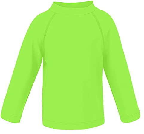 TIZAX T-Shirt de Bain Anti-UV pour Garçon Maillot de Bain à Manche Longue Enfants Rashguard pour Surf Natation Plongée Plage Vert 4 Ans