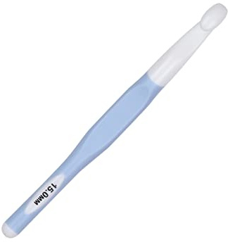 Long Crochet Hook Large Size Crochet Needle QLRFFLJOY 15mm Rubber Handle Crochet Hook DIY Yarn Weaving Tools for Knitting Blankets, Shawl and Carpets (15.0 mm)