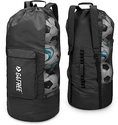 G4Free Extra Large Mesh Ball Bag Soccer Ball Bag Basketball Bag Football Bag Equipment Large Storage Carry Bag Volleyball Bag for Soccer Basketball Football Volleyball Swim Black