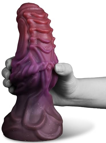 Dragon Dildo xxl, 8cm Anal Knoten Dildo, 21cm Silikon Knot Butt Plug mit Wellenstruktur & Saugnapf, Buttpluck Groß xxl für Fortgeschrittene & Paare