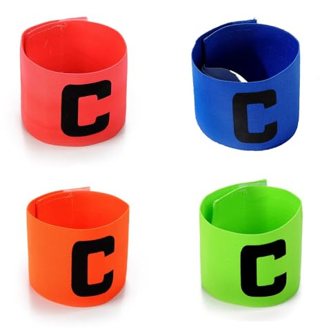 4 stycken kaptenarmband, fotbollskaptenarmband, sportkaptenarmband, justerbart kaptenarmband, justerbart elastiskt sportarmband för fotboll
