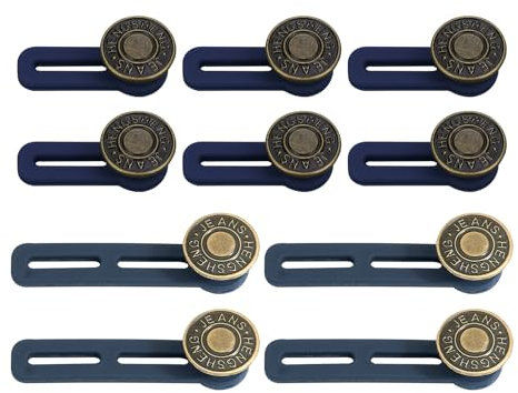 MAYOKIAAR 10 Stück Hosenbunderweiterung Hosenknopf, Hosenbunderweiterung Knopf,Hosen-Knopfverlängerung für Jeans,Anzughosen & Schwangerschaft – Schwarz