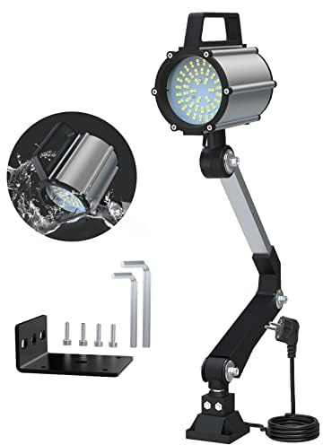 YouTeMei Lampada a LED a doppio colore per tornio, 18W (1980/2340) lumen, braccio flessibile impermeabile per tornio, fresatrice, trapano, macchina da cucire, illuminazione industriale (3000K/6500K)