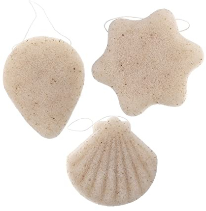 PACKOVE 3stücke Konjak-schwammquaste Für Gesicht Natur Peeling Schwämme Reinigungsschwamm Für Haut Massage Sanft Für Empfindliche Haut