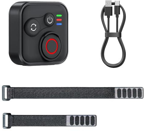 Telecomando Bluetooth per Insta360 X5/X4/X3/Ace Pro 2/Ace Pro/GO3S/GO3/Hero 13/12/11/IOS/Android fotocamere smartphone accessori con cinturino da polso, portata 50m BT5.1 Type-C