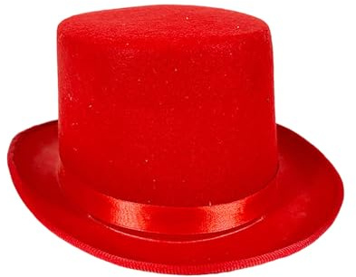 Genérico Sombrero Chistera de Copa de Fieltro Satén Gorro de Ronda Mago con Cinta de Raso para Adultos y Niños