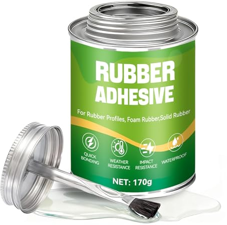 Miioto Colla Per Gomma, Colla per Plastica, Gomma Adesiva, Elevata Tenacità, Colla per Plastica Dura per Guarnizioni di Porte, Pelle PVC Rigido,Pneumatici & Scarpe (170g)