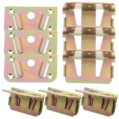 Ipetboom 6 Piezas de Soportes en Forma de U para Cama de Hierro Naranja Ganchos para Vigas, Montaje Rápido y Desmontaje Fácil para Barandillas de Cama
