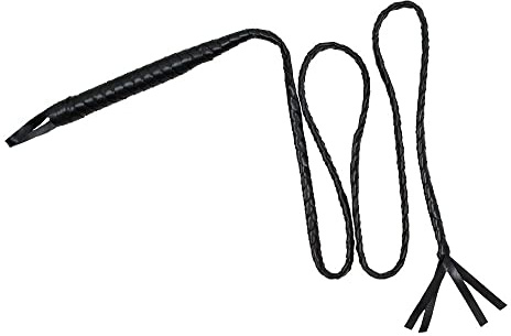 Boland 81004 - Látigo negro, 1 unidad, longitud 180 cm, de cuero sintético trenzado, poliéster, vaquero, indio, jinete, caballo, Salvaje Oeste, réplica, circo, domador, correa, accesorio