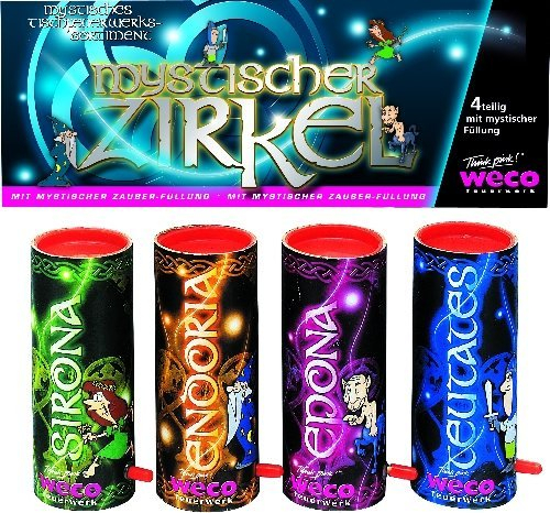 4 Stück - MYSTISCHER ZIRKEL - TISCHFEUERWERK