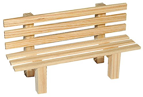 alles-meine.de GmbH Miniatur Gartenbank/Bank aus Holz - für Puppenstube Maßstab 1:12 - Puppenhaus Puppenhausmöbel Gartenmöbel Deko Garten