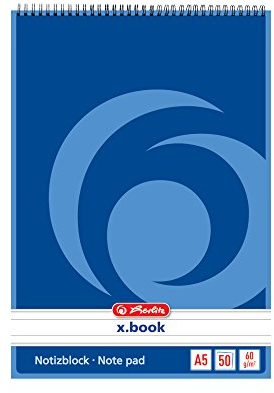 Herlitz Spiral-Notizblock x.book A5, liniert, 80 Blatt, nicht gelocht, 10 Stück