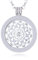 Morella Damen Halskette 70 cm Edelstahl mit Amulett und Coin 33 mm Natur Ornament Silber in Schmuckbeutel