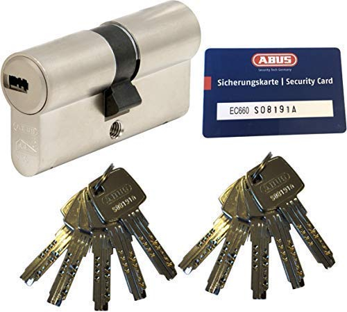 ABUS EC660 Profil-Doppelzylinder Länge (a/b) 40/50mm (c=90mm) mit 10 Schlüssel, mit Sicherungskarte …
