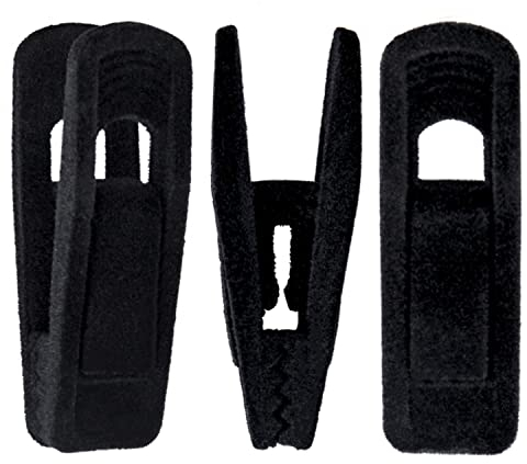 Corodo Velvet Hangers Clips, 20 Pack Finger Clips, Strong Felt Hanger Clips for Velvet Trousers Hangers, Black