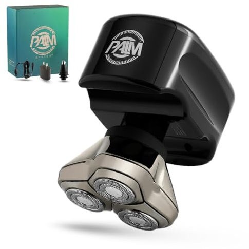 Skull Shaver Palm: Ultimate Electric Razor for Men - Cordless Rechargeable Beard, Head & Face Shaver, Mens Grooming Kit, Perfect for Travel and Gift (Pitbull Palm Shaver)
