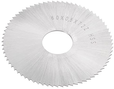 sourcing map Circular Saw Blade, 60mm (2-3/8) Dia 0.5mm Thick 72 Tooth, 6542 High Speed Steel (HSS) Milling Cutter with 16mm Arbor for Wood PVC Aluminum Cutting