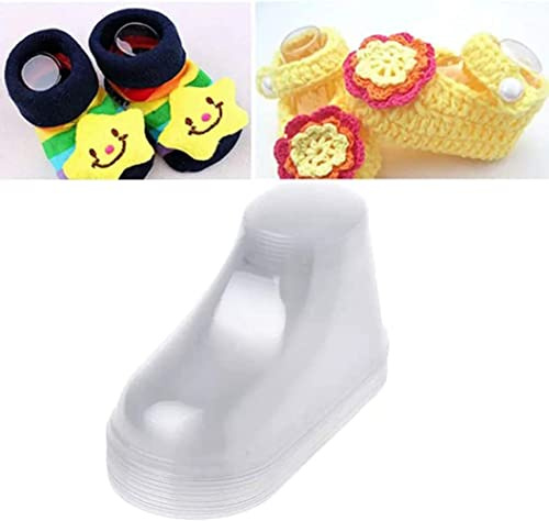 50 piezas/25 pares de escaparate de plástico transparente para pies de bebé, árboles de zapatos, botines para niños pequeños, calcetines, zapatos, soporte moldeador para tienda y hogar, 9 cm,
