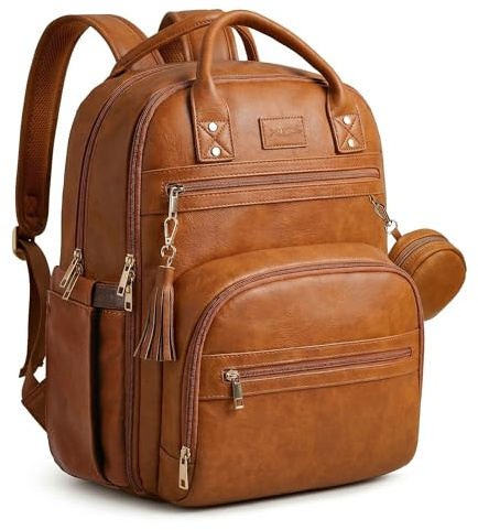 ROSEGIN Premium Wickeltasche aus veganem Leder mit wasserdichter Wickelunterlage, verstärkten Reißverschlüssen und geruchsfrei, 20 Taschen, Pro-Organizer, passend für 15,6 Zoll Laptop