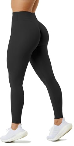 Unthewe Naked-Feel No Front Seam Leggings for Women - High Waisted Buttery Soft Workout Yoga Pants 25(U810-Black-S)