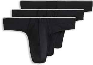 Jockey Men's Underwear True Style Thong - 3 Pack, Black Night, L