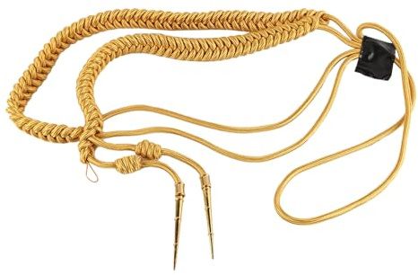 Namvo Golden Shoulder Epaulets Aiguillette Braided Shoulder Cord Badge for Uniform Cosplay Costume DIY Clothes Decoration Accessories Gold