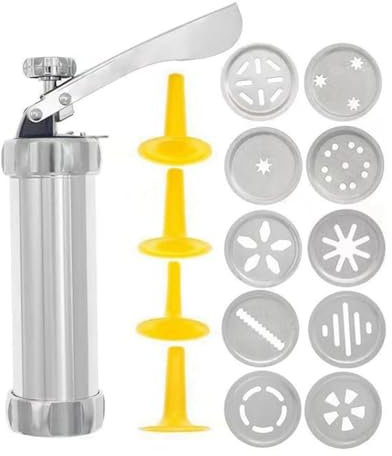 Agmoctz Cookie Biscuit Maker with 10 Decorative Stencil Discs Cake Mold Pastry-Syringe Muffin Dessert Easy Use