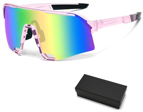Jokureao 5Pcs Polarized Cycling Sunglasses Set for Men Women, UV Protection Sports Glasses, Lightweight Windproof Running Eyewear with Glasses Strap for Driving Fishing Golf
