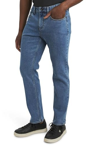 Chaps Men's 5 Pocket Relaxed Fit Stretch Waist Denim Jeans, Medium Stone Wash, 32W x 30L