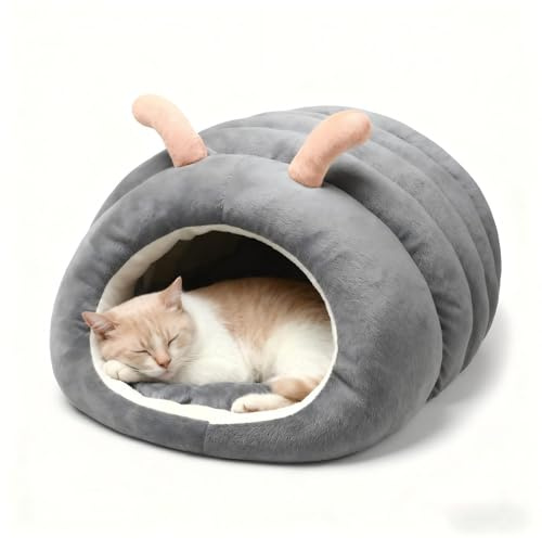 SeaForge Indoor Cat Bed - Cat Cave Bed, Warm and Soft Plush, Cat Hideout, Cartoon Caterpillar Design, Thickened and Insulating, Foldable for Easy Storage, Suitable for Cats