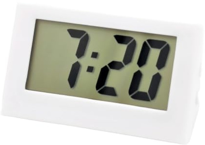 Small Digital Travel Clock,Digital Clock Battery Powered Only,Silent Non Ticking Alarm Clock,Mini Clear Led Desk Cl/ock,D/igital Bedside Cl/ock,Travel Alarm C/lock,Small C/locks for Bedrooms(White)