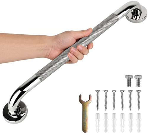 Maniglioni e Barre per Bagno,50cm Maniglia Doccia Antiscivolo,Antiscivolo in Acciaio Inox 304,Maniglione Bagno Disabili,per Anziani,Disabili,Doccia,WC,Vasca