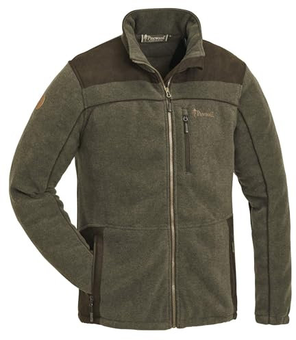 Pinewood Herren Prestwick Exklusiv Fleece Jacke - vielseitige Fleecejacke mit meliertem Look und Einsätzen in Wildlederoptik - praktisch und pflegeleicht in Größen bis 3XL