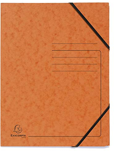 Exacompta 5 gummibandsmappar utan flikar med tryck 355 g/m² orange