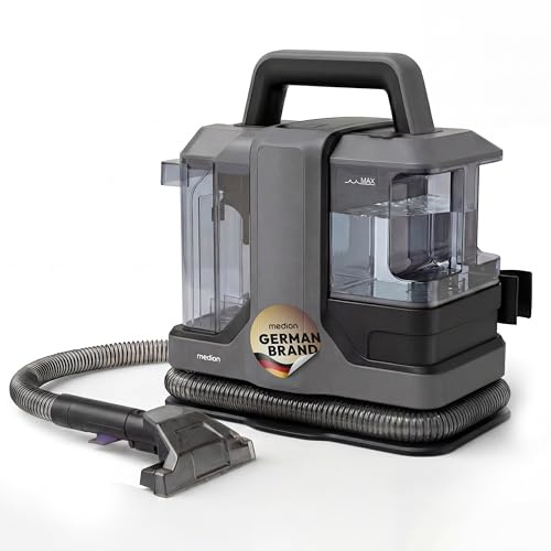MEDION Pulitore per tappezzeria lava aspiraliquidi (Aspiratore a umido per tappezzeria, tappeti e sedili auto, serbatoio acqua pulita e sporca, bocchetta per finestre, MD100122)