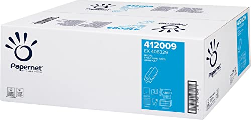 Papernet Z-Fold Falthandtuch weiß 2-lagig 22 x 24cm 1 Karton à 20 x 200 Tücher 412009