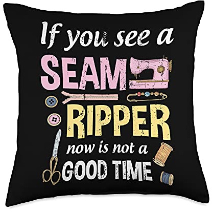 Funny Sewer Seamstress Seam Ripper Sewing Machine Sewing Throw Pillow