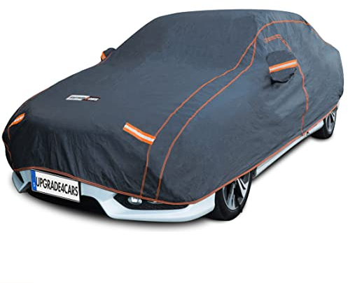 Upgrade4cars Autoabdeckung Outdoor Vollgarage atmungsaktiv & wasserdicht | Auto Abdeckplane Komplett für alle Jahreszeiten | Autoplane Universal | Pkw Größe: M 431 * 165 * 120 cm