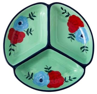 Fondue Plates 4 Piece Set Colorful Ceramics, Round 20cm/7.8inch 04