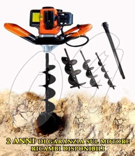 MOTOTRIVELLA A SCOPPIO 62 CC KIT PUNTE TRIVELLA 10/15/20 CM + PROLUNGA 40 cm