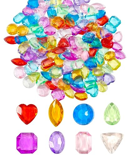 VIEVRE 100 Stück Edelsteine für Kinder, Diamanten Kinder, Acryl Edelsteine Kinder, Edelsteine für Kinder Groß, Diamant, Kristalle Kinder für Edelsteine Kindergeburtstag Hochzeit Vasen Tischdeko