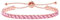 Uloveido Fashion Adjustable Bolo Style Pink Crystal Tennis Bracelet for Women Rose Gold Plated Silder Chain Bracelet Y4043