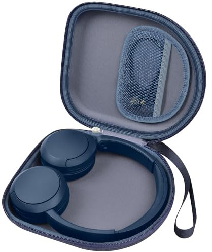 Kopfhörertasche kompatibel mit Sony WH-CH520 Wireless Headphones Bluetooth On-Ear Headset mit Mikrofon, Over Ear Noise Cancelling Kopfhörertasche für USB-Kabel für die Arbeit- Blau (nur Box)
