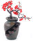 Charocean Desktop Brunnen, Zimmerbrunnen Indoor Tischbrunnen Wasserfall, Zimmerbrunnen mit Pflanzen, Zimmer brunnen Desktop Dekoration für Büro Schlafzimmer Entspannung