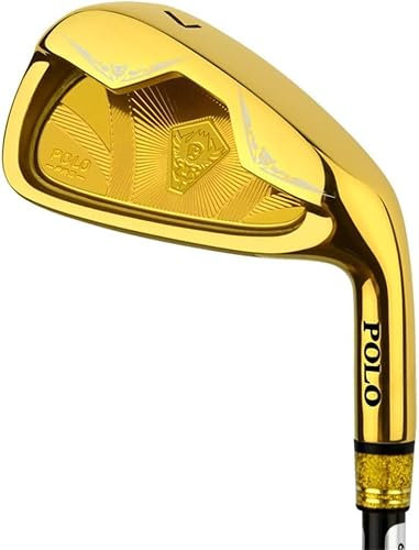 Professionelles Golfschlägereisen Nr. 7 mit Carbonschaft für Rechtshänder, Herren-Golfeisen, Schwarz, Gold, Gold